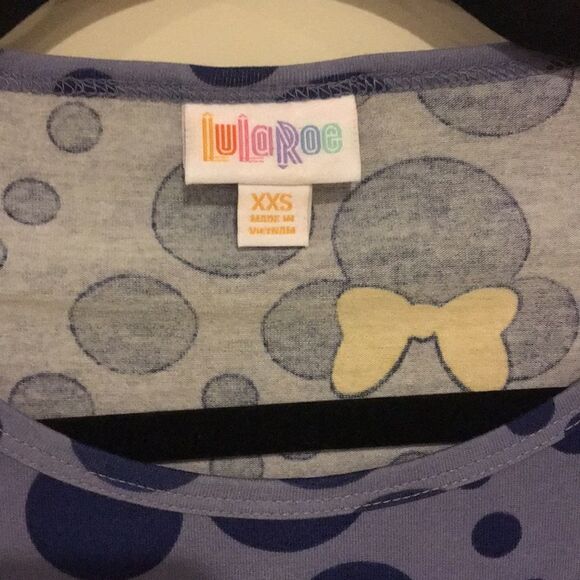 LuLaRoe Disney Minnie Shirt Navy Size XXS NWT - Picture 3 of 5